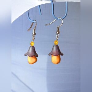 Handmade Orange and Black Halloween Earrings NWT